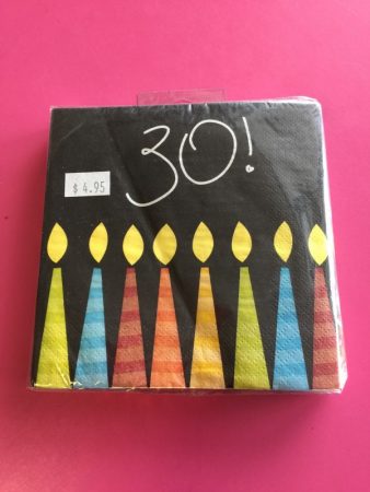 We Like To Party 30th Birthday Party Supplies And Decorations Black With Coloured Candles Napkins