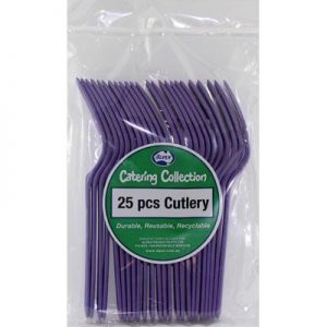We Like To Party Plain Tableware Cutlery Forks Purple