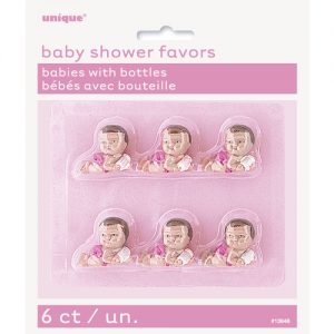 We Like To Party Baby Shower Favours Pink Babies with Bottle