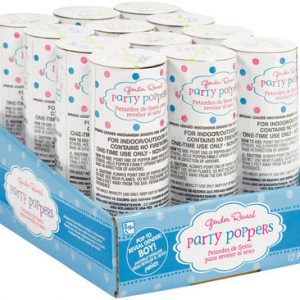 We Like To Party Baby Shower Party Supplies Gender Reveal Party Poppers Blue