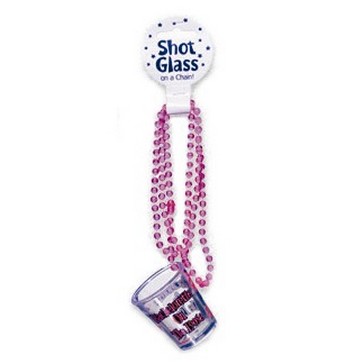 We Like To Party Hens Night Bachelorette Shot Glass On Beaded Chain