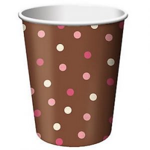 We Like To Party Brown Blush And Pink Dots Cups
