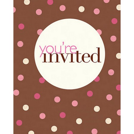 We Like To Party Brown Blush And Pink Dots Invitations & Envelopes