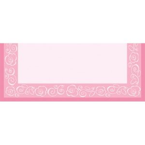 We Like To Party Bridal Bouquet Place Cards Pink And White