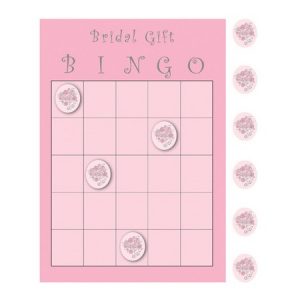 We Like To Party Bridal Bouquet Bingo Gift Game Pink And White