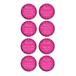 We Like To Party Bachelorette Beverage Coasters Featuring Truth Or Dare Party Game