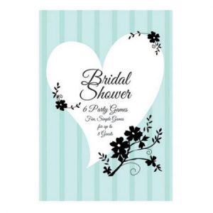 We Like To Party Two Love Birds Bridal Shower Game Book Pastel Green Black & White