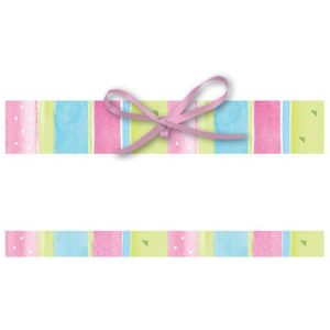 We Like To Party Placecards Pastel Colours With Coloured Ribbon