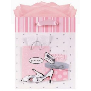 We Like To Party Bride To Be Gift Bag With Wedding Symbols Cutouts, Tulle And Ribbons