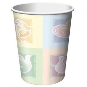 We Like To Party Symbols Of Love Bridal Shower Cups Hearts Doves Bells Roses
