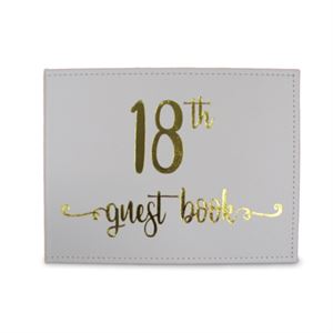 We Like To Party 18th Signing Guest White Leather Look Book With Gold Writing