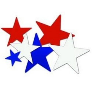 We Like To Party Red White Blue Star Cutouts