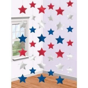 We Like To Party Red White Blue Stars Party String Decoration