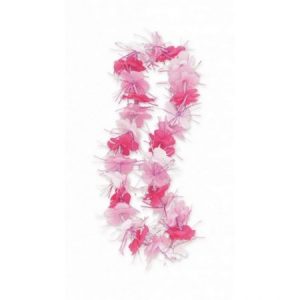 We Like To Party Fabric Dazzle Pink And White Hawaiian Lei