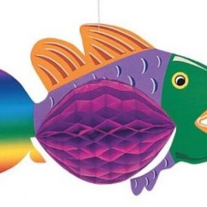 We Like To Party Luau Tropical Fish Honeycomb Party Decoration