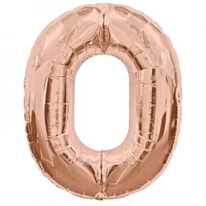 We Like To Party Megaloon Number Zero 0 Rose Gold Balloon
