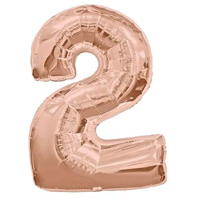 We Like To Party Megaloon Number 2 Rose Gold Balloon