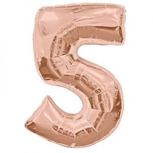 We Like To Party Megaloon Number 5 Rose Gold Balloon