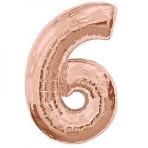 We Like To Party Megaloon Number 6 Rose Gold Balloon