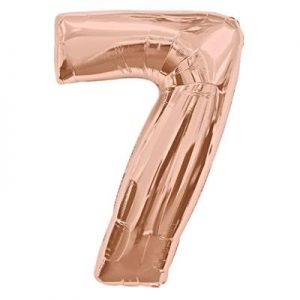 We Like To Party Megaloon Number 7 Rose Gold Balloon