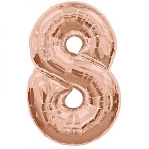 We Like To Party Megaloon Number 8 Rose Gold Balloon