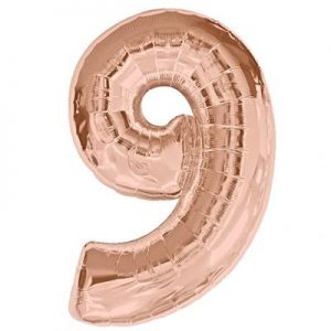 We Like To Party Megaloon Number 9 Rose Gold Balloon