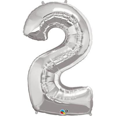 We Like To Party Megaloon Number 2 Silver Balloon