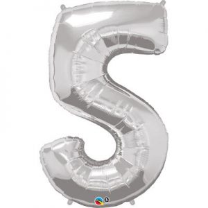 We Like To Party Megaloon Number 5 Silver Balloon