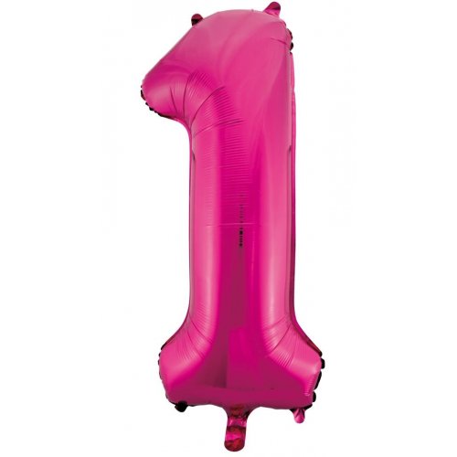 We Like To Party Megaloon Number 1 Hot Pink Balloon