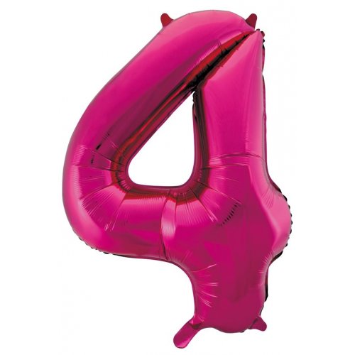 We Like To Party Megaloon Number 4 Hot Pink Balloon