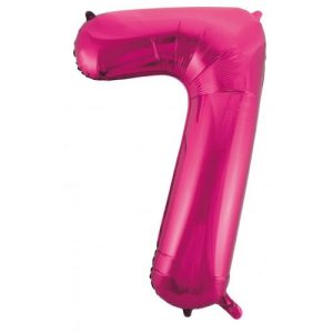 We Like To Party Megaloon Number 7 Hot Pink Balloon