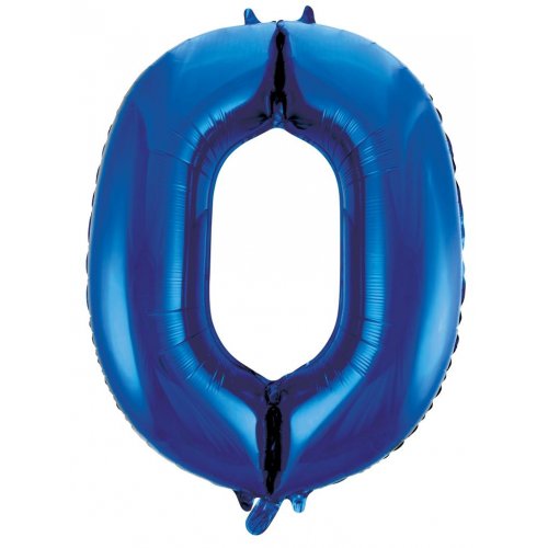 We Like To Party Megaloon Number Zero 0 Dark Blue Balloon