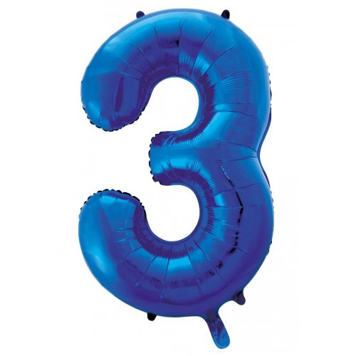 We Like To Party Megaloon Number 3 Dark Blue Balloon