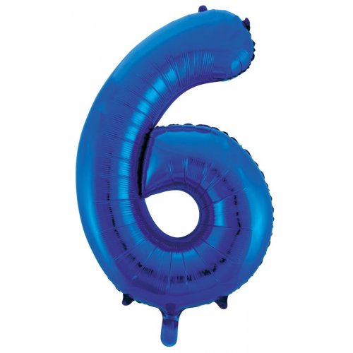 We Like To Party Megaloon Number 6 Dark Blue Balloon
