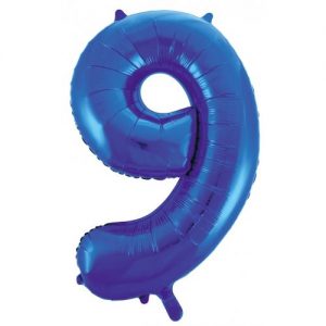 We Like To Party Megaloon Number 9 Dark Blue Balloon