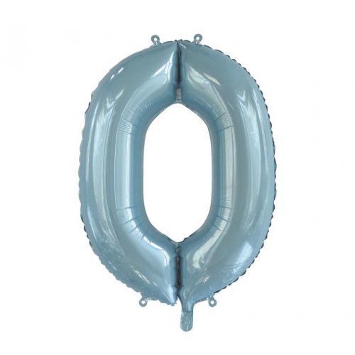 We Like To Party Megaloon Number Zero 0 Light Blue Balloon