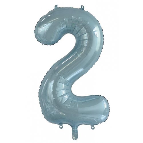 We Like To Party Megaloon Number 2 Light Blue Balloon