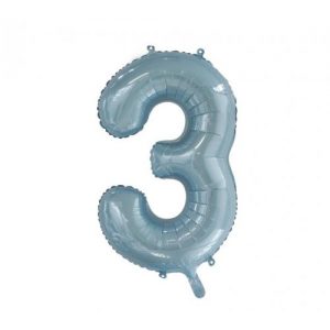We Like To Party Megaloon Number 3 Light Blue Balloon