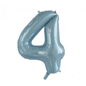 We Like To Party Megaloon Number 4 Light Blue Balloon