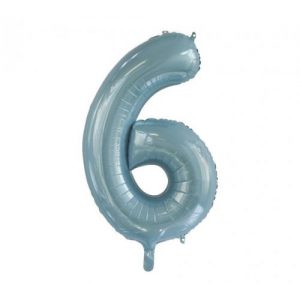 We Like To Party Megaloon Number 6 Light Blue Balloon