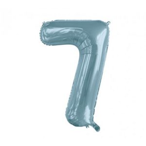 We Like To Party Megaloon Number 7 Light Blue Balloon