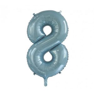 We Like To Party Megaloon Number 8 Light Blue Balloon