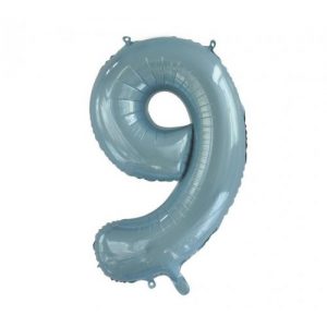 We Like To Party Megaloon Number 9 Light Blue Balloon