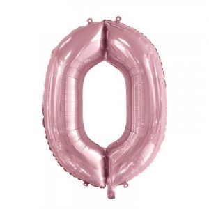 We Like To Party Megaloon Number Zero 0 Light Pink Balloon