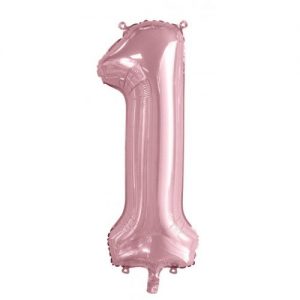 We Like To Party Megaloon Number 1 Light Pink Balloon