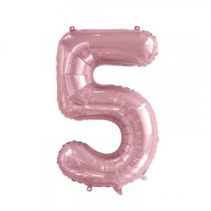 We Like To Party Megaloon Number 5 Light Pink Balloon