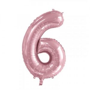 We Like To Party Megaloon Number 6 Light Pink Balloon