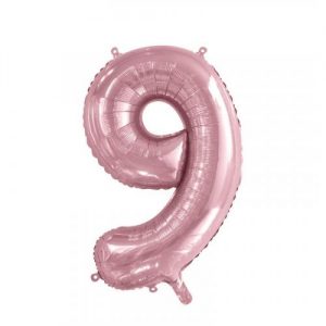 We Like To Party Megaloon Number 9 Light Pink Balloon