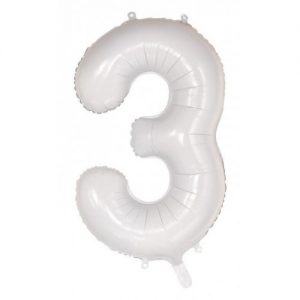 We Like To Party Megaloon Number 3 White Balloon