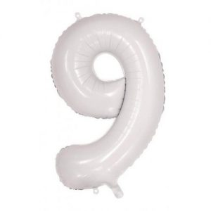 We Like To Party Megaloon Number 9 White Balloon